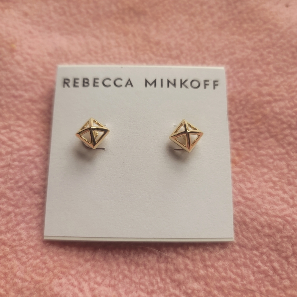 Rebecca minkoff gold tone earrings